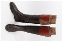 Lot 1016 - Pair of gentlemen's black leather hunting...