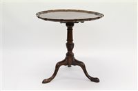 Lot 1333 - George III mahogany piecrust occasional table,...