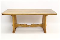 Lot 1345 - Contemporary carved ash refectory table by...