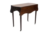 Lot 1346 - George III mahogany Pembroke table, serpentine-...