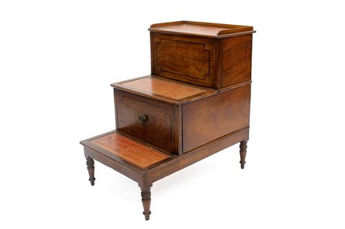 Lot 1352 - George III mahogany and ebony line-inlaid...