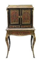 Lot 1357 - 19th century ebonised scarlet tortoiseshell...
