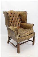 Lot 1366 - Georgian-style mahogany and leather...
