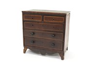 Lot 1367 - Regency mahogany crossbanded miniature chest...