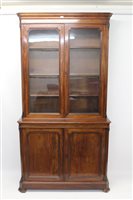 Lot 1373 - Victorian mahogany two-height Bookscase with...