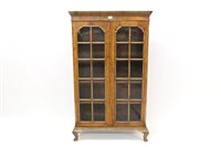 Lot 1374 - 1920s walnut floor-standing Bookscase enClocks...