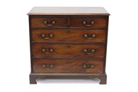 Lot 1379 - Good early George III mahogany chest of small...