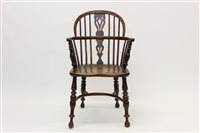 Lot 1383 - Good early 19th century yew and elm Windsor...