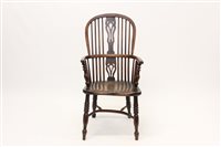Lot 1385 - Good early 19th century yew and elm Windsor...
