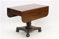 Lot 1388 - William IV mahogany sofa table, reeded...
