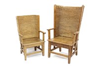 Lot 1406 - Pair of 19th century 'his and hers' pine and...