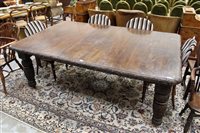Lot 1408 - Victorian carved oak extending dining table,...