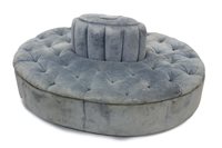 Lot 1411 - Victorian-style blue button-upholstered...