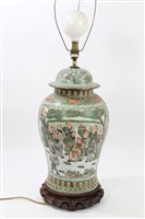 Lot 1415 - Decorative Chinese famille verte vase and...