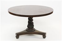 Lot 1417 - Early Victorian carved oak breakfast table...