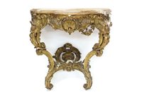 Lot 1422 - Victorian giltwood marble-topped console table...