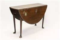 Lot 1423 - George II mahogany Pembroke table with oval...