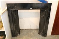 Lot 1426 - Victorian Gothic cast iron fire surround with...