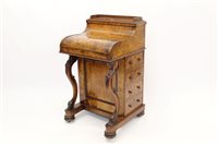 Lot 1430 - Mid-Victorian figured walnut piano-top...
