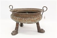 Lot 1443 - Antique Dutch embossed copper jardinière of...