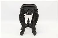 Lot 1444 - Antique Burmese carved hardwood urn stand of...