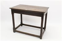 Lot 1450 - Oak ecclesiastical side table, rectangular top...