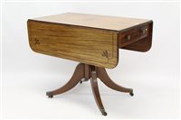 Lot 1460 - Regency mahogany and ebony line-inlaid sofa...