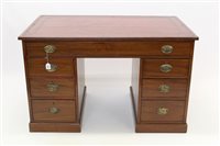 Lot 1464 - 19th century mahogany desk with tooled leather...