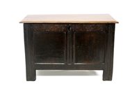 Lot 1324 - 17th century oak coffer of small size,...