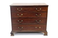Lot 1303 - Good George II mahogany chest of drawers with...