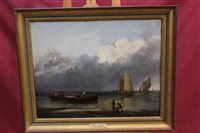 Lot 1286 - E. Callcott, 19th century oil on canvas -...