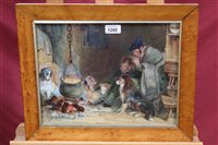 Lot 1295 - Victorian watercolour - interior scene, The...