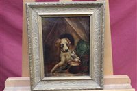 Lot 1297 - 19th century Naive School oil on metal panel -...