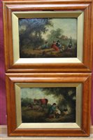 Lot 1299 - After George Morland, pair 19th century oils...