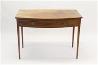 Lot 1308 - Regency mahogany bow front side table with...