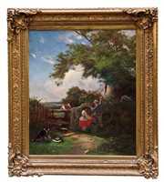 Lot 1073 - 19th century East Anglian School oil on canvas...