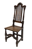 Lot 1473 - Rare mid-17th century oak side chair with...