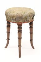 Lot 1475 - Regency mahogany stool with circular cushion...