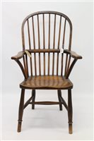 Lot 1479 - 19th century ash and elm Windsor chair with...