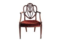 Lot 1482 - George III mahogany open elbow chair in the...