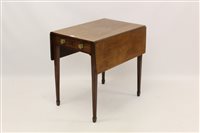 Lot 1484 - Regency mahogany and satinwood banded Pembroke...