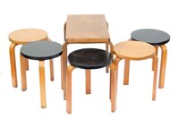 Lot 1487 - 1930s Alvar Aalto for Finmar Ltd. - five birch...