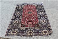 Lot 1498 - Hamadan rug, central script medallion and...