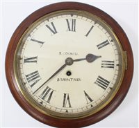 Lot 1537 - Victorian circular Clocks & Barometersck with...