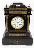 Lot 1554 - Late Victorian mantel Clocks & Barometersck...