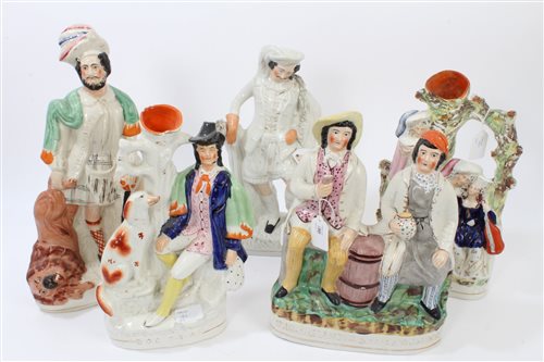 Lot 180 - Five large Victorian Staffordshire figure...