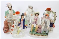 Lot 180 - Five large Victorian Staffordshire figure...