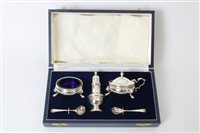 Lot 204 - Contemporary silver condiment set - comprising...