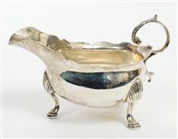 Lot 208 - Fine quality late George II silver sauce boat...