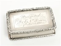 Lot 210 - Victorian silver snuff box of rectangular form,...